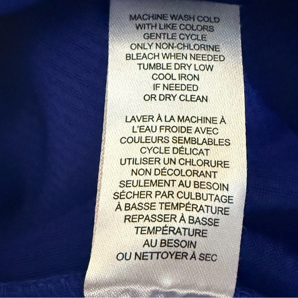 Tahari Royal Blue Textured Midi Dress Size 10 Flutter Sleeve Belted Career - Picture 10 of 11